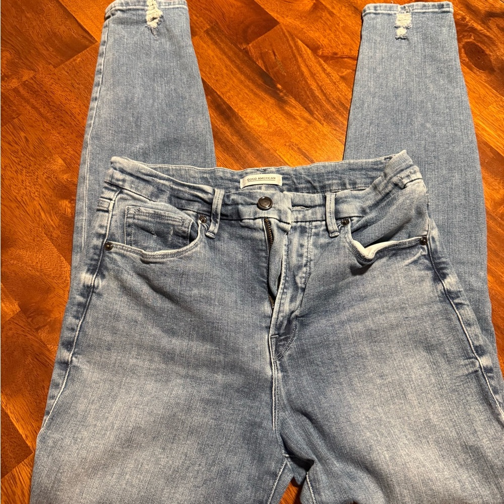 Good American Light Blue Skinny Jeans